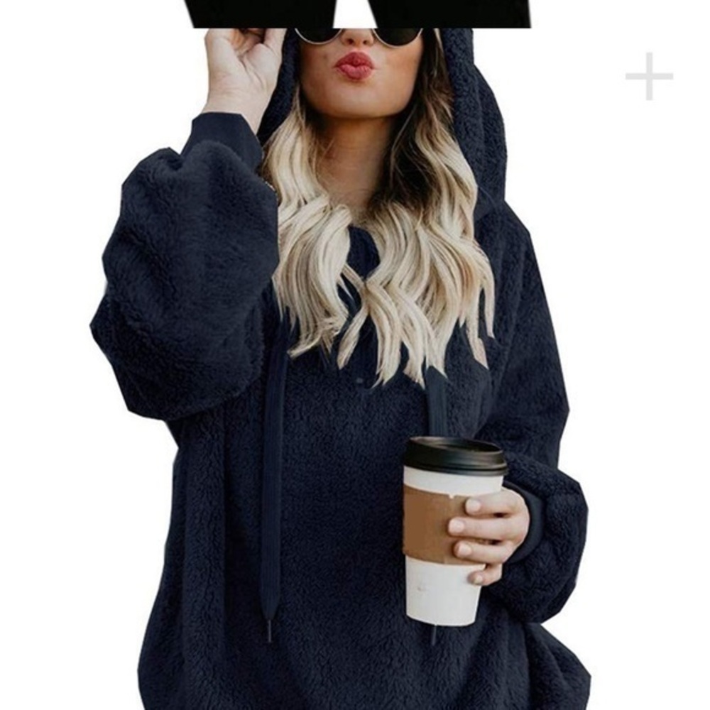 Brand New Teddy Bear navy blue oversized Hoodie small